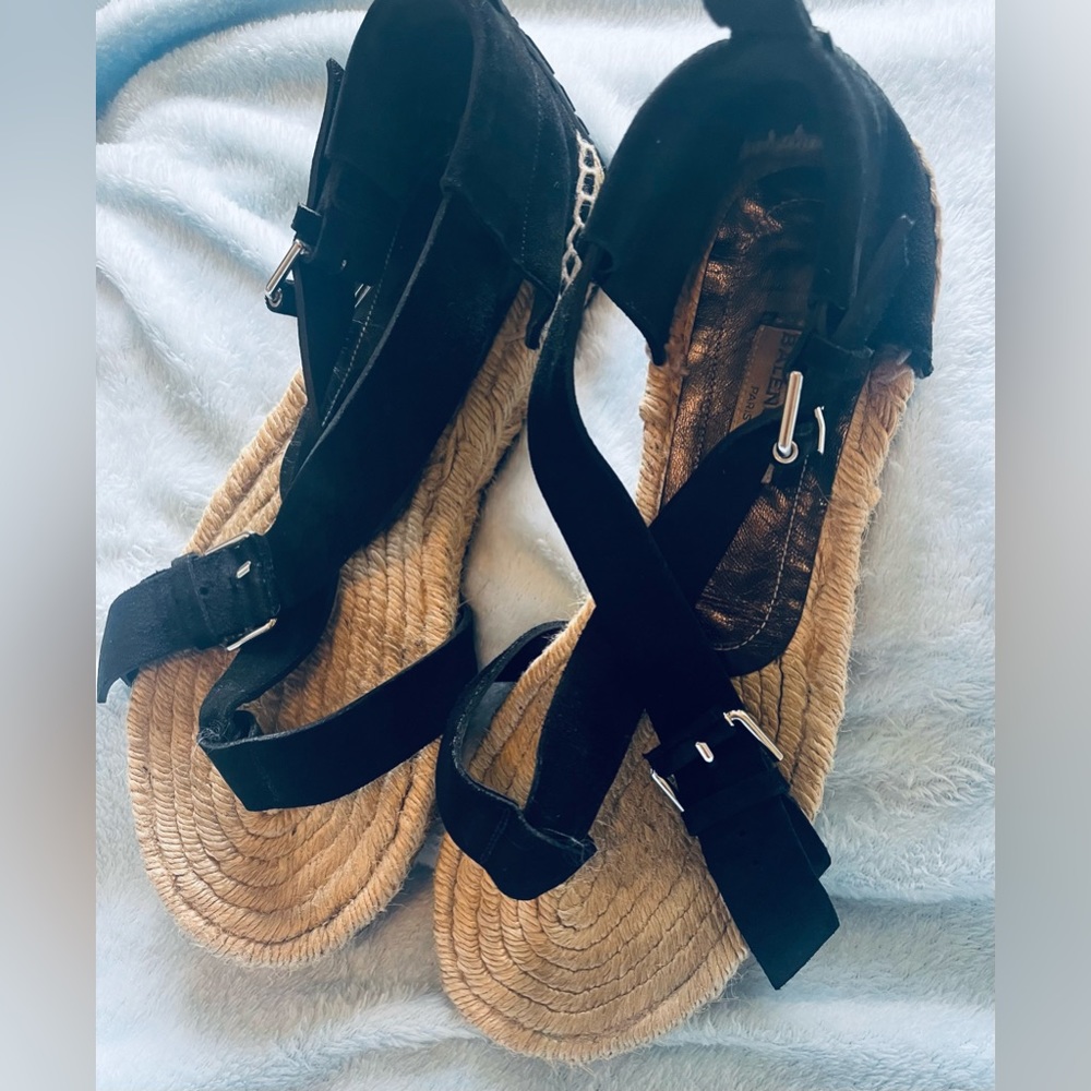 Balenciaga Black Suede Espadrilles